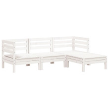 (white pine, 1 pcs/2x corner + middle + footrest) vidaXL Garden Sofa Outdoor Sofa Wooden Sectional Sofa Seat Solid Wood Pine
