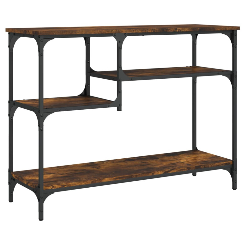 (smoked oak) vidaXL Console Table with Shelves End Table Hallway Side Sofa Table Smoked Oak