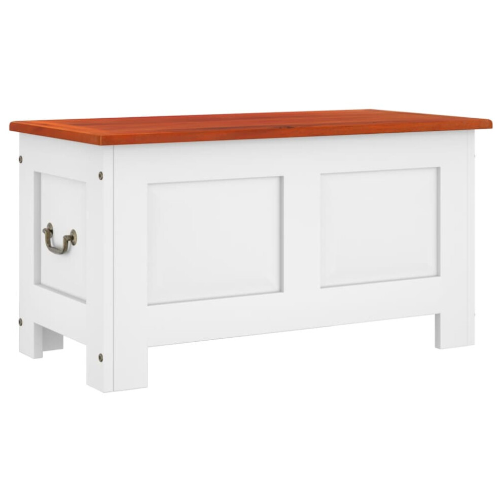 (brown and white, 70 x 35 x 37 cm) vidaXL Storage Chest with Lid Home Organiser Storage Toy Box Solid Wood Acacia-image-OPC-PDTRMM6-NEW