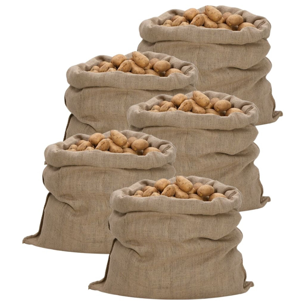 Vidaxl (100 X 110 Cm/ 5 Pcs) Jute Sacks Jute Bag Burlap Bag Hessian Bag 5 Pcs 100% Jute 340 Gsm