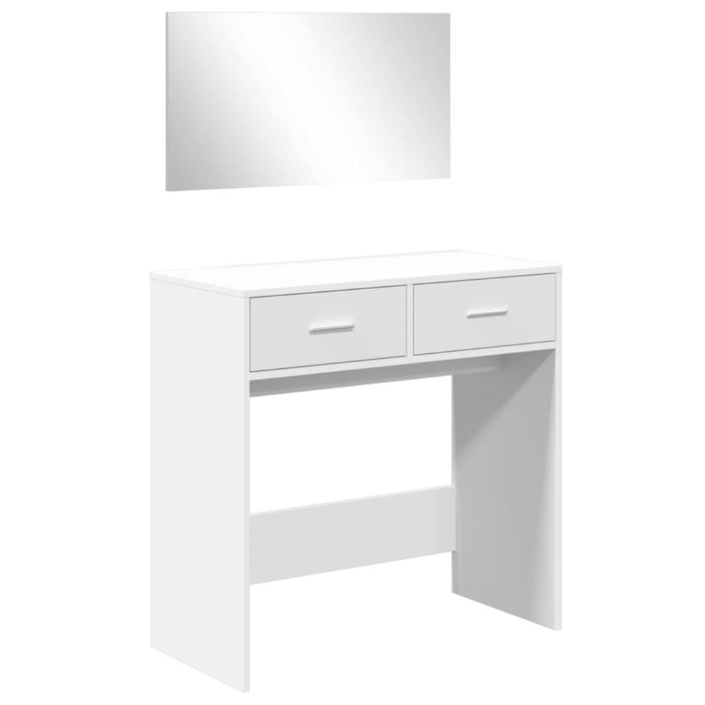 (white) vidaXL Dressing Table with Mirror Cosmetic Table Makeup Table Vanity Desk