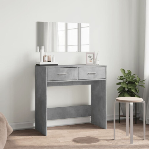 VidaXL (concrete grey) vidaXL Dressing Table with Mirror Cosmetic Table Makeup Table Vanity Desk 2