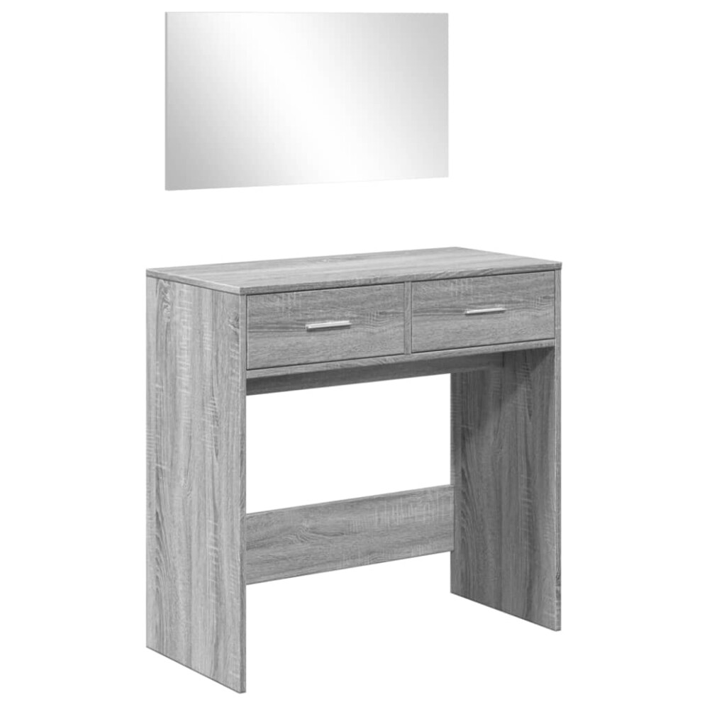 Vidaxl ( Sonoma) Dressing Table With Mirror Cosmetic Table Makeup Table Vanity Desk Grey