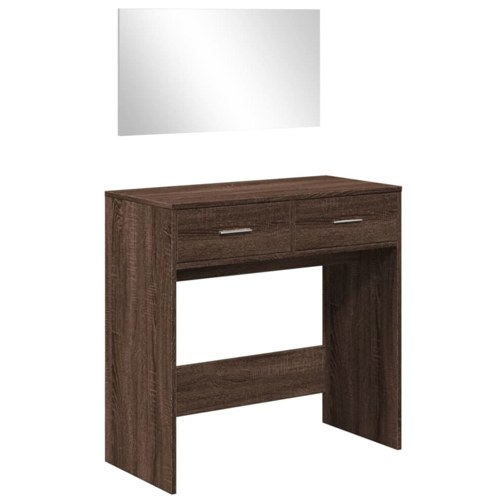 (brown oak) vidaXL Dressing Table with Mirror Cosmetic Table Makeup Table Vanity Desk