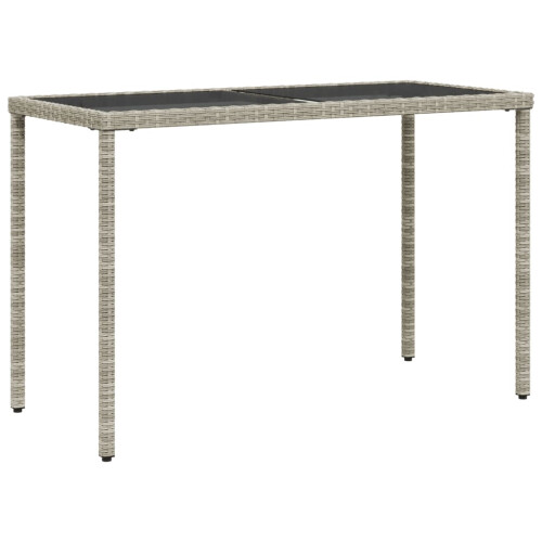 VidaXL vidaXL Gartentisch mit Glasplatte Hellgrau 115x54x74 cm Poly Rattan 1