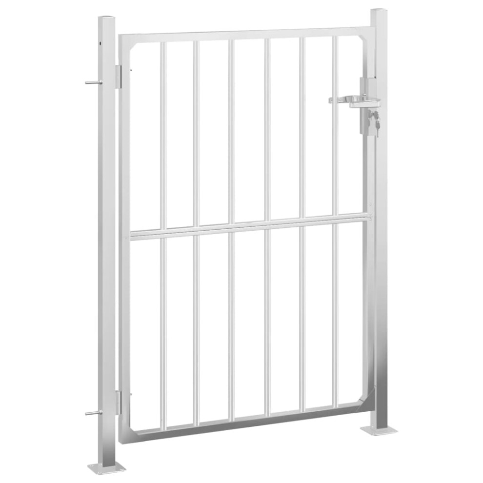 (100 x 150 cm) vidaXL Garden Gate Driveway Entrance Gate Outdoor Fence Gate Stainless Steel