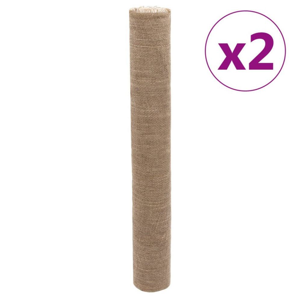 (1 x 50 m (2 pcs)) vidaXL Jute Roll Burlap Ribbon Natural Hessian Ribbon Roll 100% Jute 200 gsm