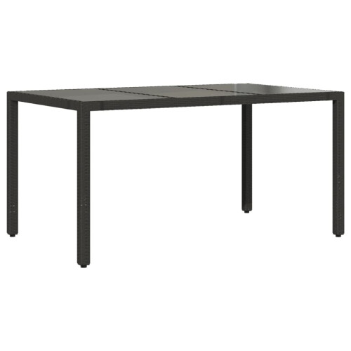 VidaXL vidaXL Gartentisch mit Glasplatte Schwarz 150x90x75 cm Poly Rattan