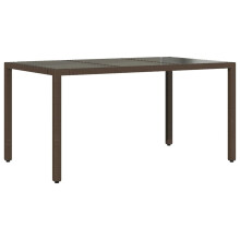 (brown, 150 x 90 x 75 cm) vidaXL Garden Table with Wooden Top Coffee Table Outdoor End Table Poly Rattan