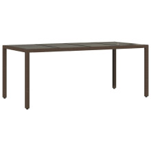 (brown, 190 x 90 x 75 cm) vidaXL Garden Table with Wooden Top Coffee Table Outdoor End Table Poly Rattan