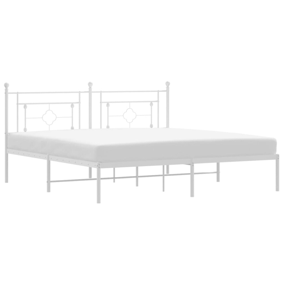 (with headboard, 180 X 200 cm) vidaXL Metal Bed Frame Home Bedroom Bed Base Mattress Foundation Bedstead