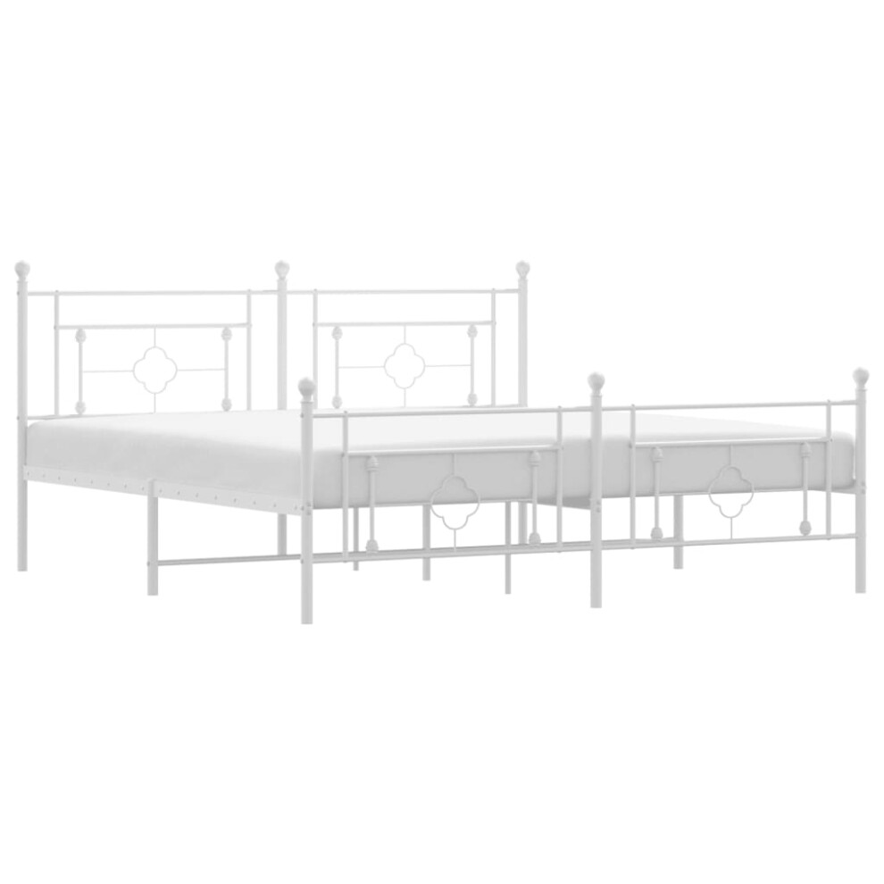 (with headboard & footboard, 180 x 200 cm) vidaXL Metal Bed Frame Home Bedroom Bed Base Mattress Foundation Bedstead