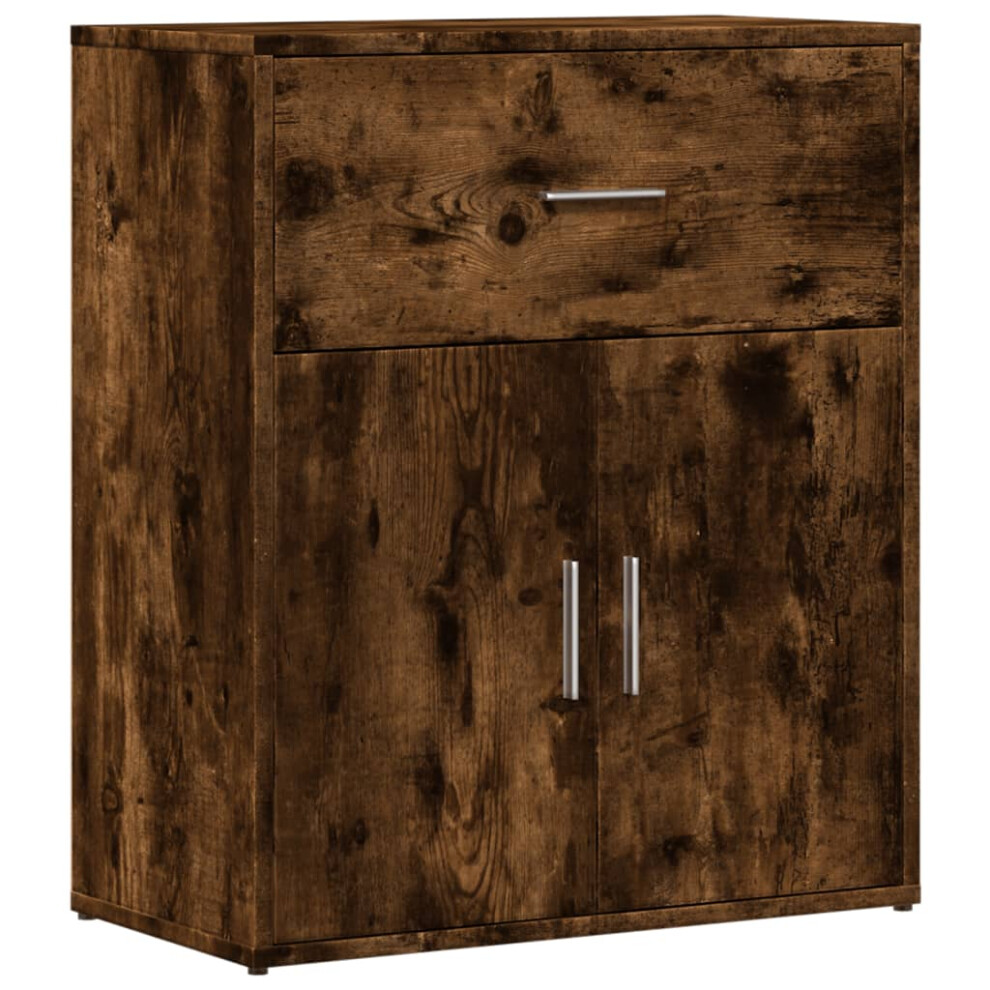 Vidaxl (Smoked Oak) Sideboard Storage Cupboard Side Cabinet Highboard Black Engineered Wood