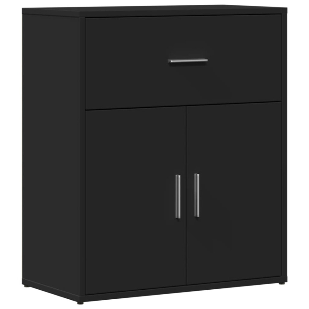 (black) vidaXL Sideboard Storage Cupboard Side Cabinet Highboard Black Engineered Wood