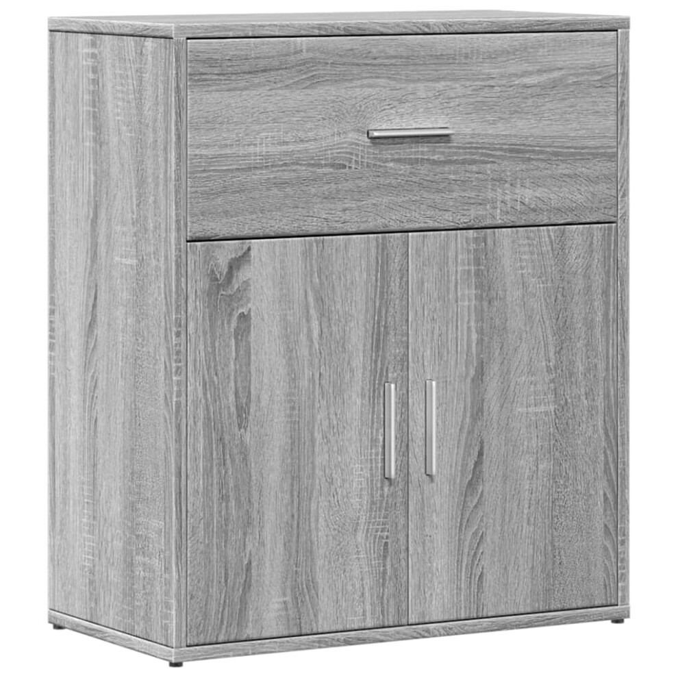 (grey sonoma) vidaXL Sideboard Storage Cupboard Side Cabinet Highboard Black Engineered Wood