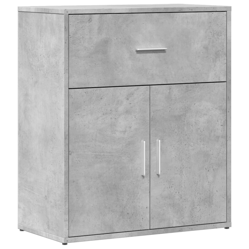 Vidaxl (Concrete Grey) Sideboard Storage Cupboard Side Cabinet Highboard Black Engineered Wood