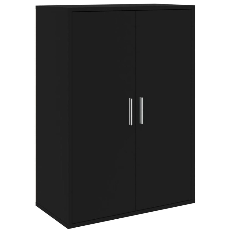 (black) vidaXL Sideboard Storage Cupboard Side Cabinet Highboard Black Engineered Wood