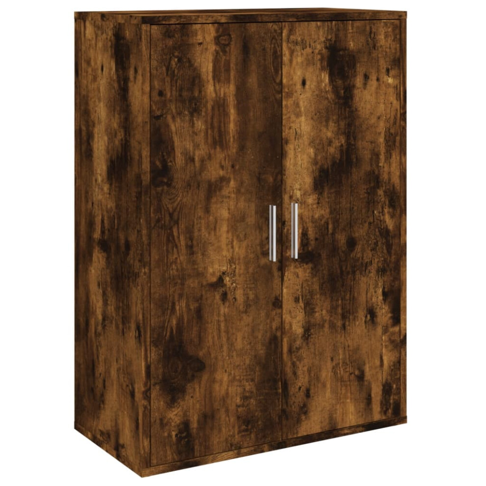 Vidaxl (Smoked Oak) Sideboard Storage Cupboard Side Cabinet Highboard Black Engineered Wood