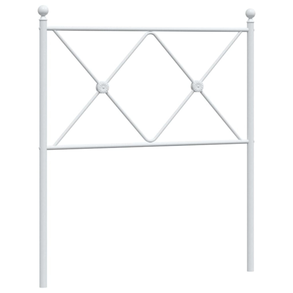 (75 cm) vidaXL Metal Headboard Bedroom Home Bed Header Bed Headboard White 140 cm