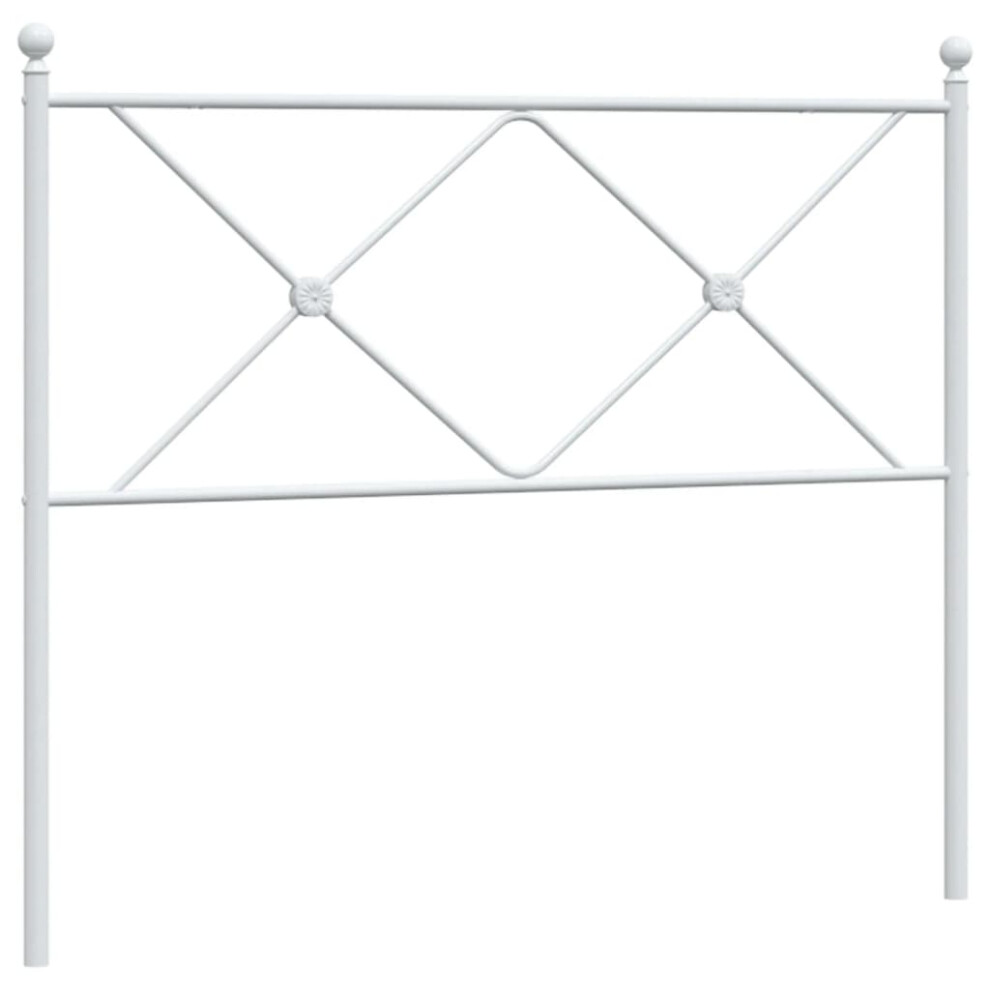 (107 cm) vidaXL Metal Headboard Bedroom Home Bed Header Bed Headboard White 140 cm