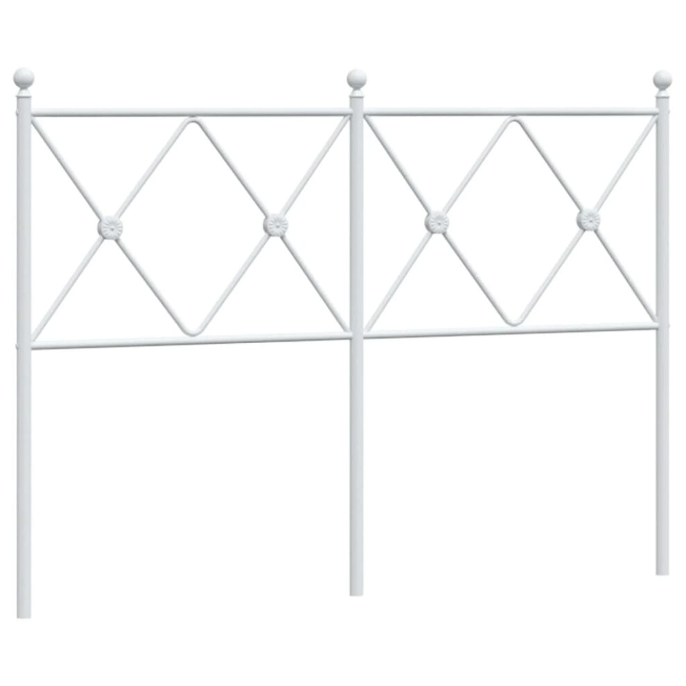 (120 cm) vidaXL Metal Headboard Bedroom Home Bed Header Bed Headboard White 140 cm