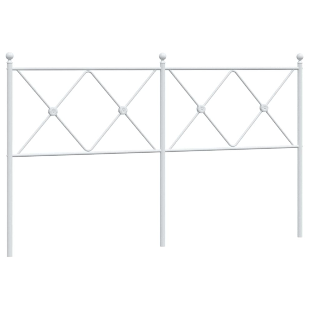 (160 cm) vidaXL Metal Headboard Bedroom Home Bed Header Bed Headboard White 140 cm