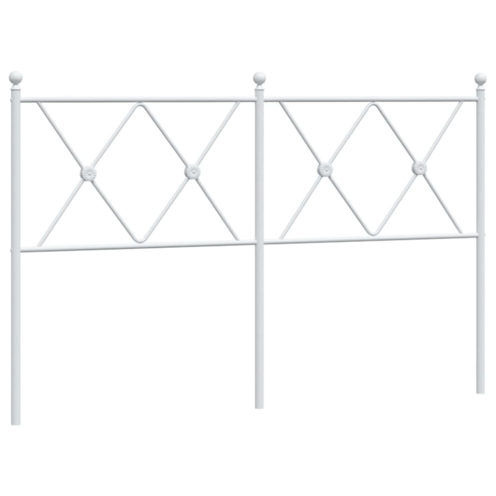 (137 cm) vidaXL Metal Headboard Bedroom Home Bed Header Bed Headboard White 140 cm