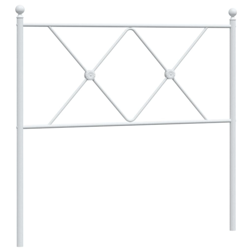 (90 cm) vidaXL Metal Headboard Bedroom Home Bed Header Bed Headboard White 140 Cm