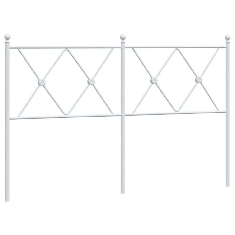 (140 cm) vidaXL Metal Headboard Bedroom Home Bed Header Bed Headboard White 140 cm