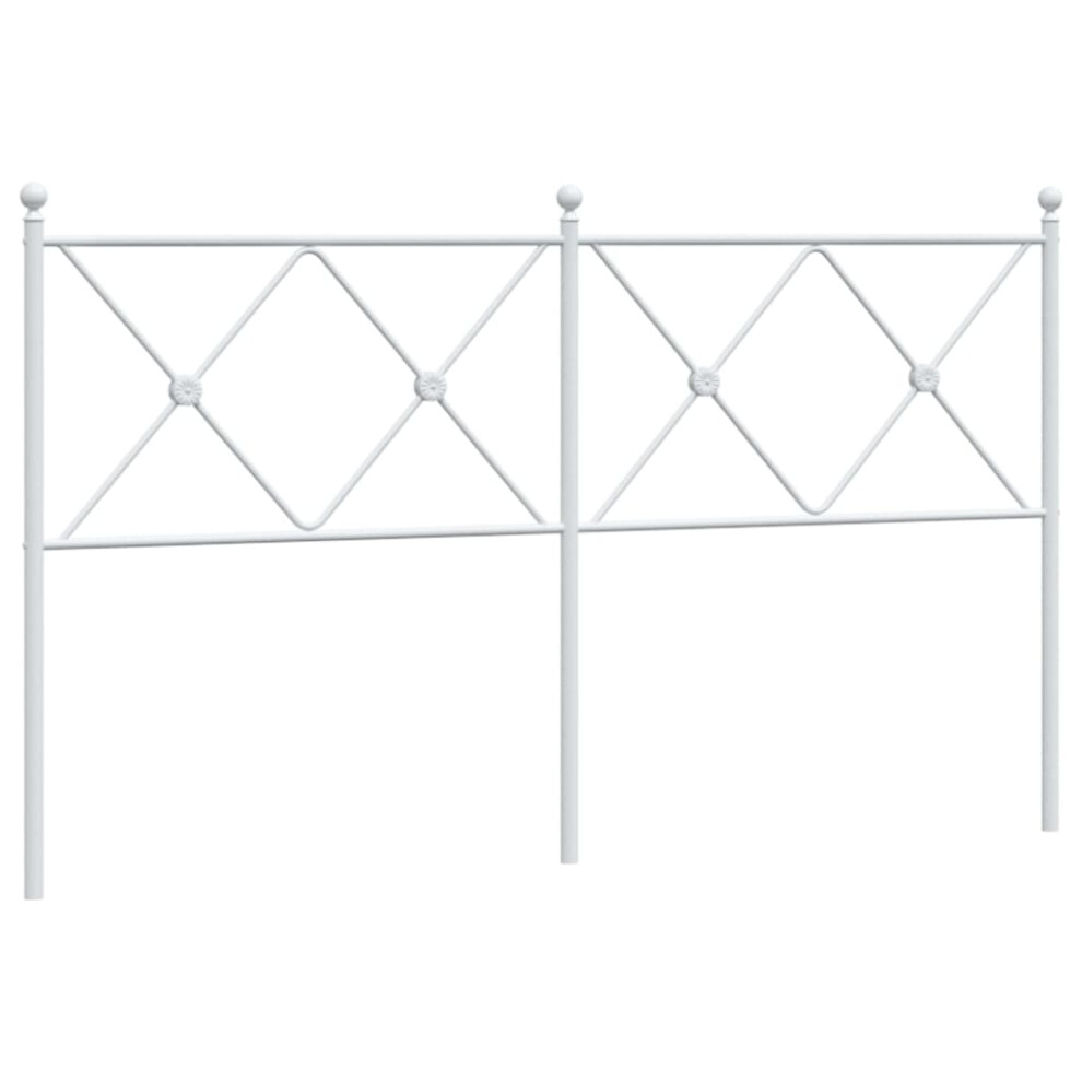 (150 cm) vidaXL Metal Headboard Bedroom Home Bed Header Bed Headboard White 140 cm