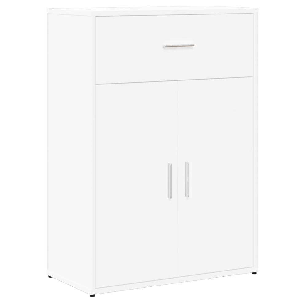 Vidaxl (Brown Oak) Sideboard Storage Cupboard Cabinet Highboard White Engineered Wood