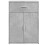 VidaXL (concrete grey) vidaXL Sideboard Storage Cupboard Cabinet Highboard White Engineered Wood 5