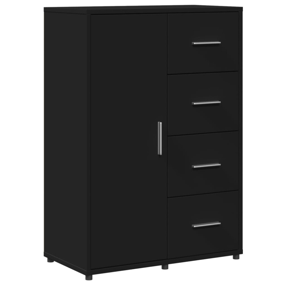 (black) vidaXL Sideboard Cupboard Side Cabinet Highboard Sonoma Oak Engineered Wood