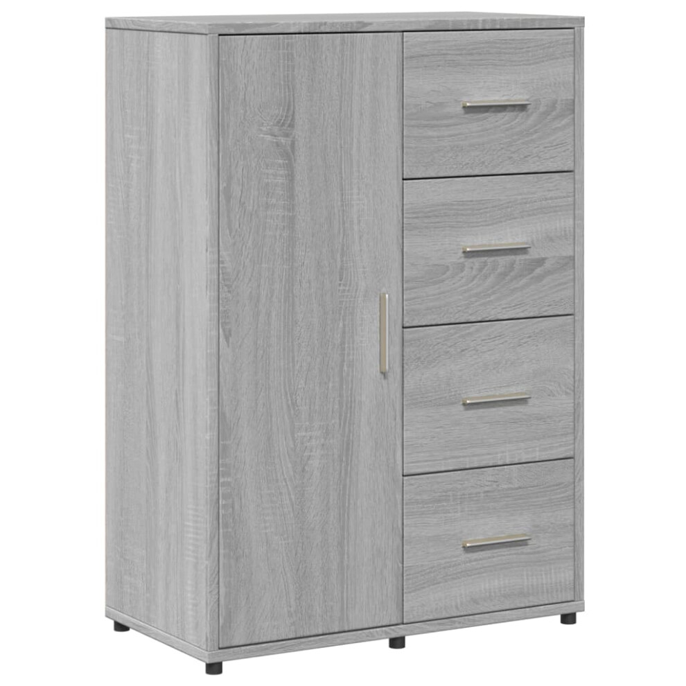 Vidaxl (Grey Sonoma) Sideboard Cupboard Side Cabinet Highboard Sonoma Oak Engineered Wood