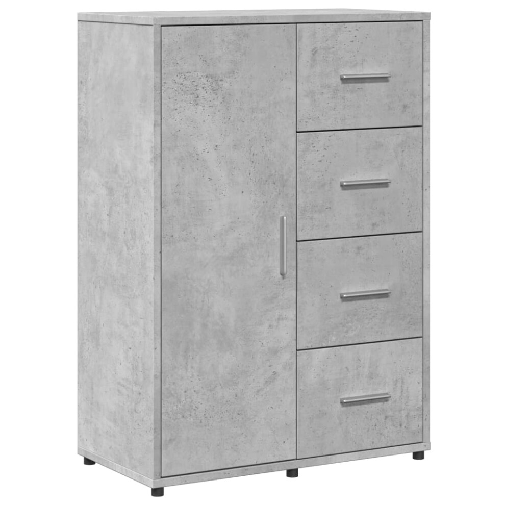 Vidaxl (Concrete ) Sideboard Cupboard Side Cabinet Highboard Sonoma Oak Engineered Wood Grey