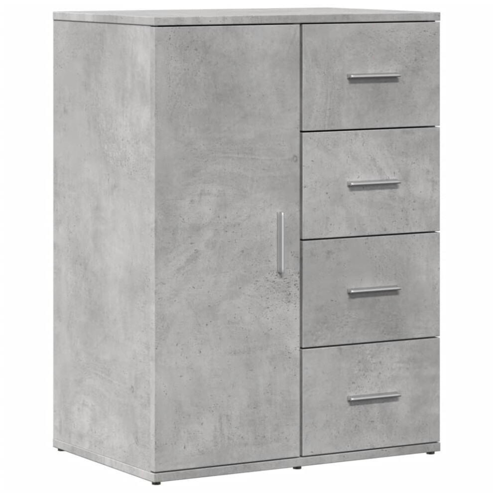 (concrete grey) vidaXL Sideboard Storage Cupboard Side Cabinet Highboard White Engineered Wood