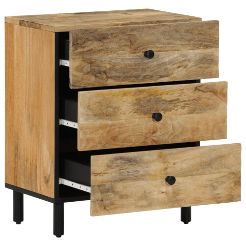 VidaXL (natural) vidaXL Bedside Cabinet Side Table Nightstand Bed Table Bed Cabinet Solid Wood 1