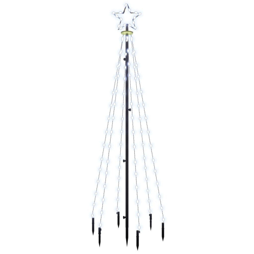 vidaXL Christmas Tree with Spike Cold White 108 LEDs 180 cm Xmas Tree Light