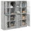 VidaXL vidaXL Bookcase with Doors Bookshelf Cabinet Concrete Grey Engineered Wood 5