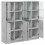 VidaXL vidaXL Bookcase with Doors Bookshelf Cabinet Concrete Grey Engineered Wood 6