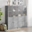 VidaXL vidaXL Bookcase with Doors Bookshelf Cabinet Concrete Grey Engineered Wood 3