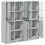 VidaXL vidaXL Bookcase with Doors Bookshelf Rack Cabinet Grey Sonoma Engineered Wood 6