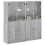VidaXL vidaXL Bookcase with Doors Bookshelf Rack Cabinet Grey Sonoma Engineered Wood 5