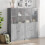 VidaXL vidaXL Bookcase with Doors Bookshelf Rack Cabinet Grey Sonoma Engineered Wood 3