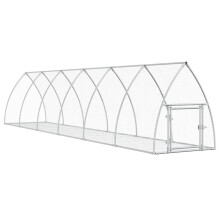 (105 x 600 x 120 cm) vidaXL Rabbit Hutch Outdoor Rabbit Cage Rabbit House Silver Galvanised Steel