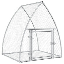 (105 x 100 x 120 cm) vidaXL Rabbit Hutch Outdoor Rabbit Cage Rabbit House Silver Galvanised Steel
