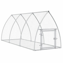 (105 x 300 x 120 cm) vidaXL Rabbit Hutch Outdoor Rabbit Cage Rabbit House Silver Galvanised Steel