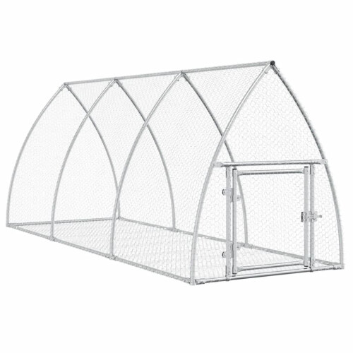 (105 x 300 x 120 cm) vidaXL Rabbit Hutch Outdoor Rabbit Cage Rabbit House Silver Galvanised Steel