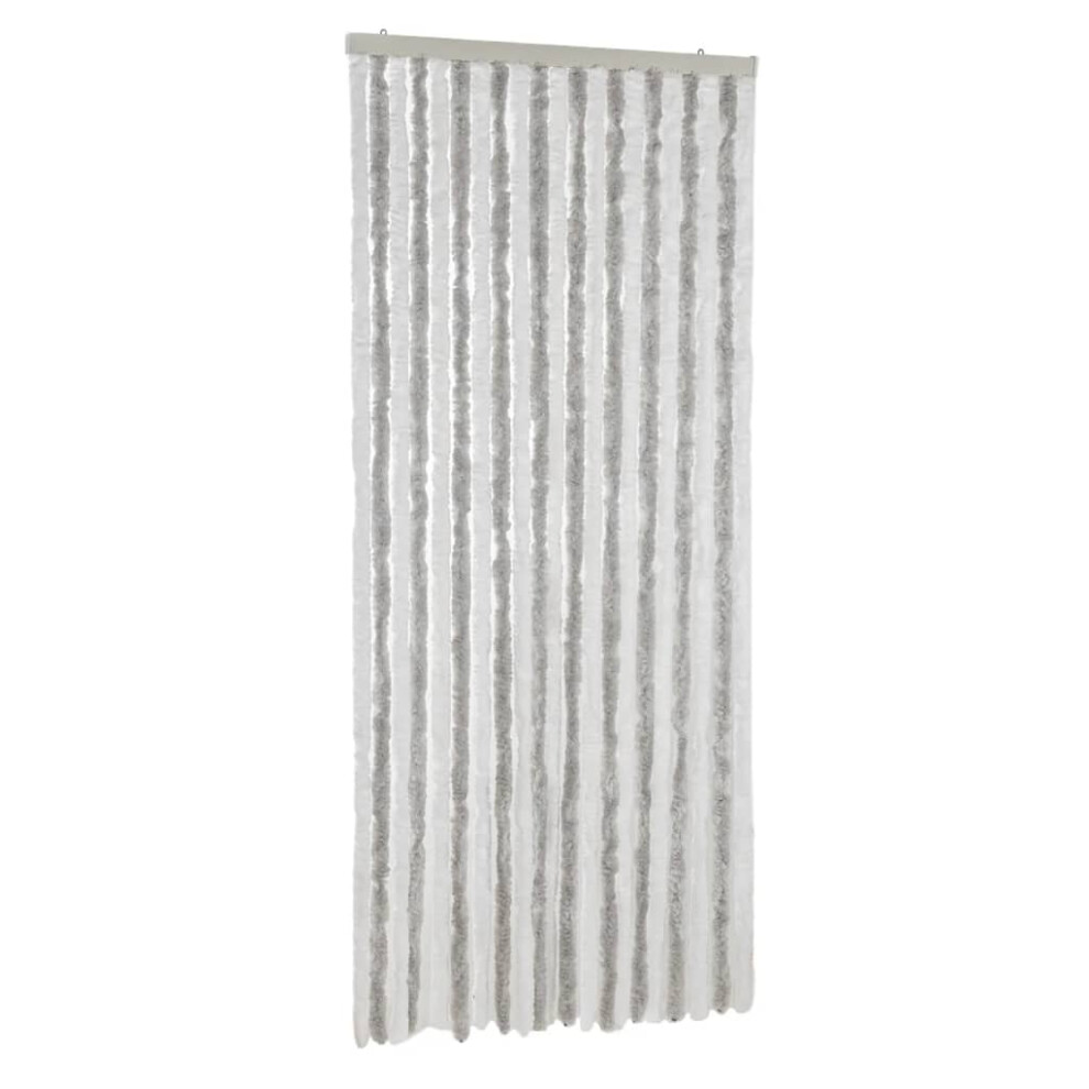 Vidaxl Fly Curtain Fly Screen Curtain Light Grey And White 100X230 Cm Chenille