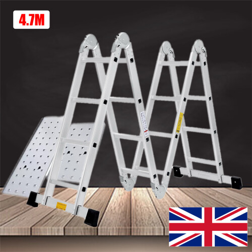 Multifunctional Fold Step Ladder 4.7M With 2 Scaffold Working Platform